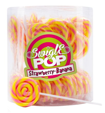 SWIGLE POP 12g jahoda/banán lízátko (Balení: 50ks 1ks od 4,50Kč)