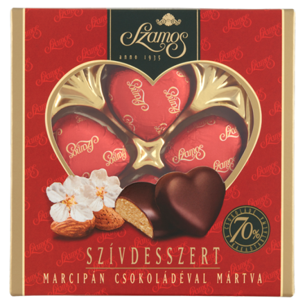 SZAMOS SRDCE 130g marcipán v čokoláde