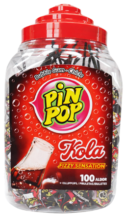 PIN POP KOLA 18g lízátko (Balení: 100ks 1ks=2,50Kč)