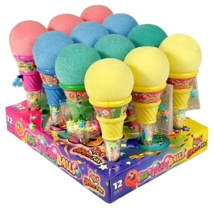 ICE CREAM BALLS 10g hračka + cukrovinky (Balení:12ks 1ks od 22,50Kč)