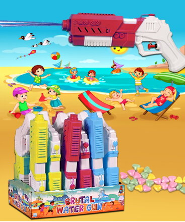 BRUTAL WATER GUN 10g hračka + cukrovinky (Balení:12ks 1ks=33Kč)