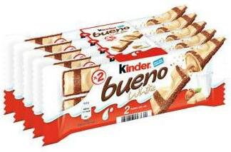 KINDER BUENO WHITE 39g tyčinka (5PACK) (cena od 15,50Kč)