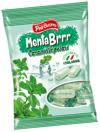PIU BUONO MENTA BRRR 175g mentolové bonbóny