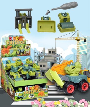 DINO BUILDER 10g hračka+bonbóny (Balení:12ks 1ks=25Kč)