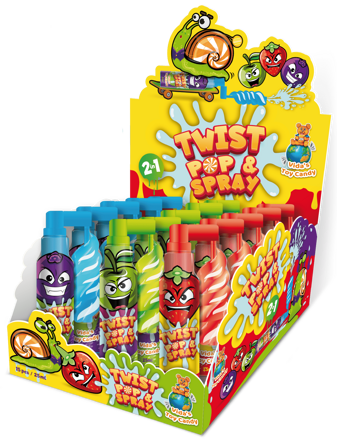 TWIST POP & SPRAY 25g sprej s lízátkem (Balení:18ks 1ks od 18Kč)