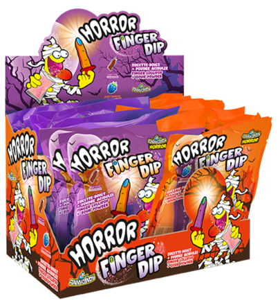 FUNNY HORROR FINGER 40g lízátko s práškem (Balení:18ks 1ks=10,50Kč)