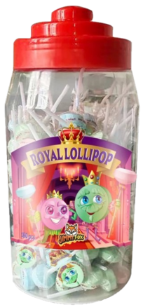 ROYAL LOLLIPOP 8g lízátko z hroznového cukru (Balení:180ks 1ks od 1,90Kč)