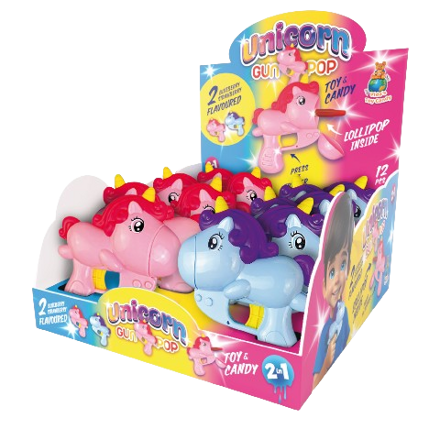 UNICORN GUN POP 10g lízátko s hračkou (Balení:12ks=31,50Kč)