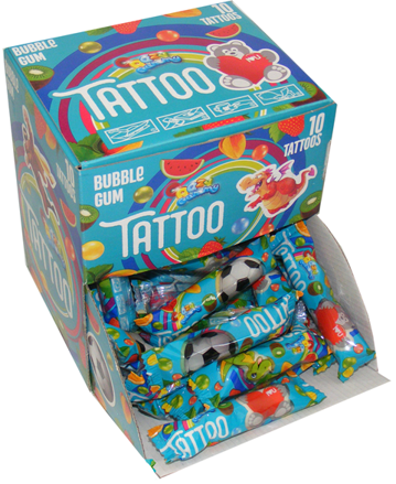 CRAZY GUMMY TATTOO 10g žvýkačky s tetováním (Balení:72ks 1ks od 3,90Kč)