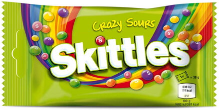SKITTLES CRAZY SOURS 38g kyselé ovocné bonbóny