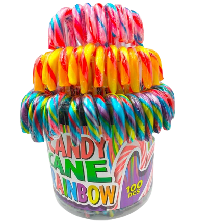 CANDY CANE RAINBOW 14g ovocné lízátka (Balení:100ks 1ks od 3Kč)