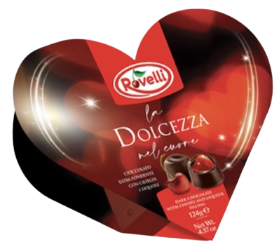 ROVELLI SRDCE 124g višňe v čokoláde