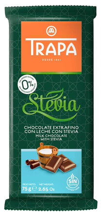 TRAPA STEVIA 75g mléčná čokoláda