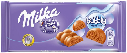 MILKA BUBBLY MILK 90g porézní mléčná čokoláda