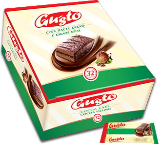 GUSTO DOLCE 23g lískovooříškový dortík (Balení: 32ks 1ks=4,90Kč)