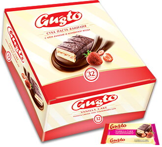 GUSTO DOLCE 23g jahodový dortík (Balení: 32ks 1ks=4,90Kč)
