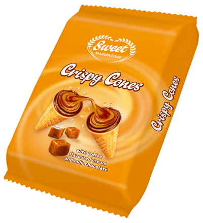 CRISPY CONES TOFFEE 130g karamelové kornoutky
