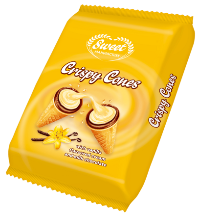 CRISPY CONES VANILA 130g vanilkové kornoutky