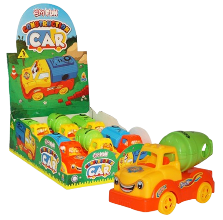 CONSTRUCTION CAR 10 g hračka+bonboný (Balení:6ks, 1ks=39Kč)