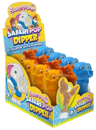 CANDY GANGS SAFARI POP 20g lizátko s hračkou (Balení:12ks 1ks=20Kč)