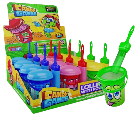 CANDY GANGS BRUSH & LEE 33g lízátko s práškem (Balení:24ks 1ks=25Kč)