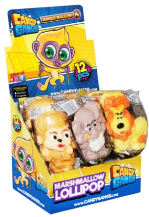 CANDY GANGS JUNGLE 35g marshmallow lízátka (Balení:12ks 1ks=17,90Kč)