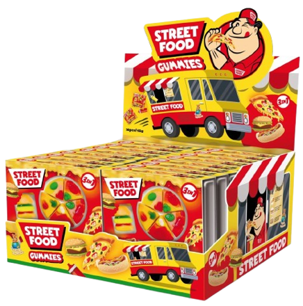 STREET FOOD GUMMIES 10g želé cukrovinka (Balení: 16ks 1ks=11Kč)
