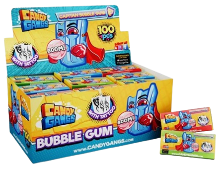 CANDY GANGS BUBBLE GUM 5g ovocné žvýkačky (Balení:100ks 1ks=1Kč)