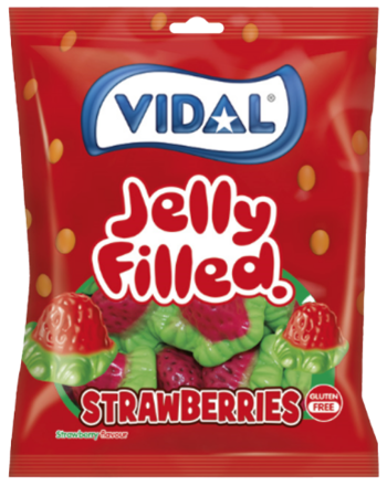 VIDAL STREWBERRIES 90g plněné želé bonbóny