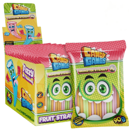 CANDY GANGS MONSTER STRAW 90g cukrovinka (Balení:16ks 1ks=22,50Kč)