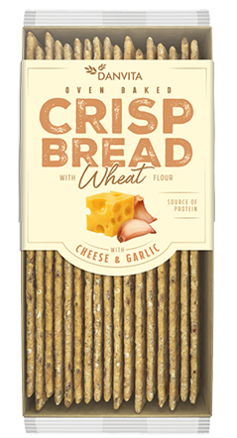 DANVITA CRISP BREAD 130g sýr/česnek