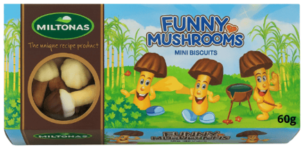 FUNNY MUSHROOMS 60g sušenky s mléčnou čokoládou
