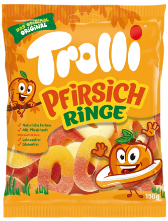 TROLLI PFIRSICH RINGE 150g želé bonbóny TROLLI PFIRSICH RINGE 150g želé bonbóny