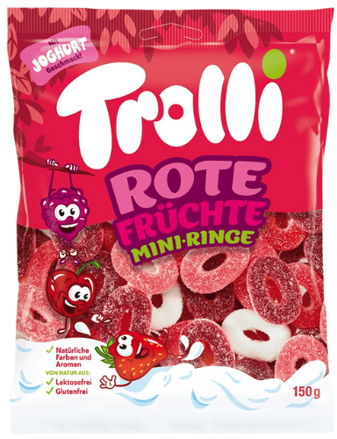TROLLI ROTE MINI RINGE 150g želé bonbóny TROLLI ROTE MINI RINGE 150g želé bonbóny