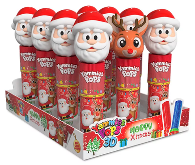 CHRISTMAS POP 3D 15g lízátko s hračkou (Balenie:12ks 1ks=27,50Kč)
