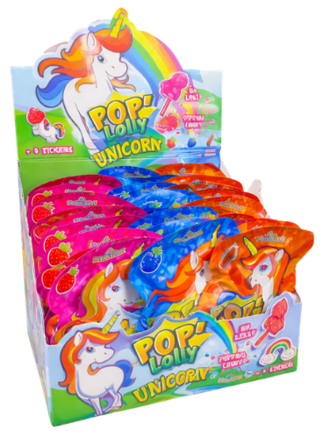 UNICORN LOLLY 16g lizátko s práškem (Balení:36ks 1ks=8Kč)