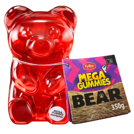 MEGA GUMMIES MEDVÍDEK 3D 350g ovocné želé