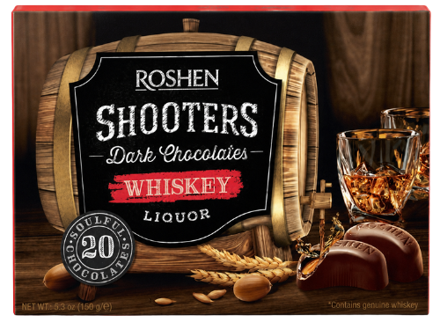 ROSHEN SHOOTERS WHISKEY 150g liquérový dezert 