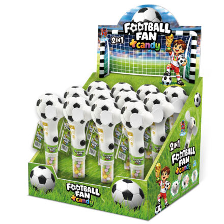 FOOTBAL FAN CANDY 5g ventilátor s bonbóny (Baleni:12ks 1ks=25Kč)