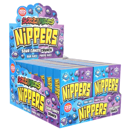 NIPPERS BLUE&PURE 50g ovocné bonbóny (Balení:16ks 1ks=19,50Kč)