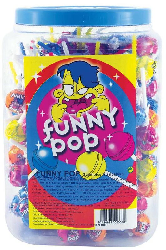 FUNNY POP 8g ovocné lízátko (Balení: 200ks 1ks od 1,50Kč) FUNNY POP 8g ovocné lízátko (Balení: 200ks 1ks od 1,50Kč)