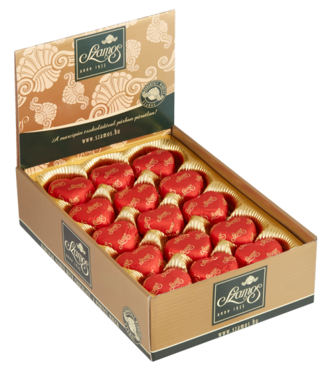 SZAMOS SRDCE BOX 13g marcipán v čokoláde (Balení:45ks 1ks=17,50Kč)