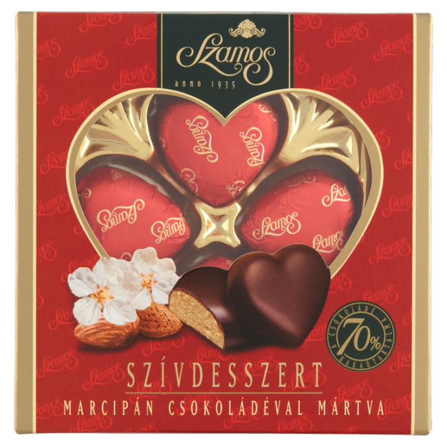SZAMOS SRDCE 130g marcipán v čokoláde