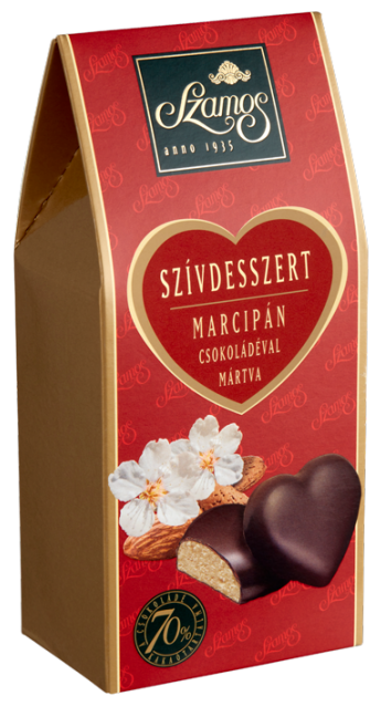 SZAMOS SRDCE 130g marcipán v čokoláde