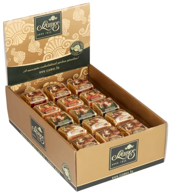 SZAMOS KOCKA 17g marcipán v čokoláde (Balení:45ks 1ks=17,50Kč)(exp.24/05/26)