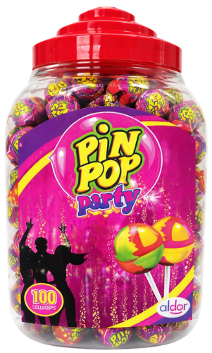 PIN POP PARTY 18g šumivá lízanka (Balení: 100ks 1ks=2,50Kč)