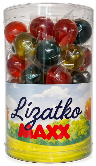 MAXX 30g ovocné lízátko (Balení:50ks 1ks=3,50Kč)