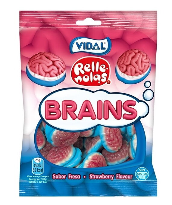 VIDAL BRAINS 90g plněné želé bonbóny VIDAL BRAINS 90g plněné želé bonbóny