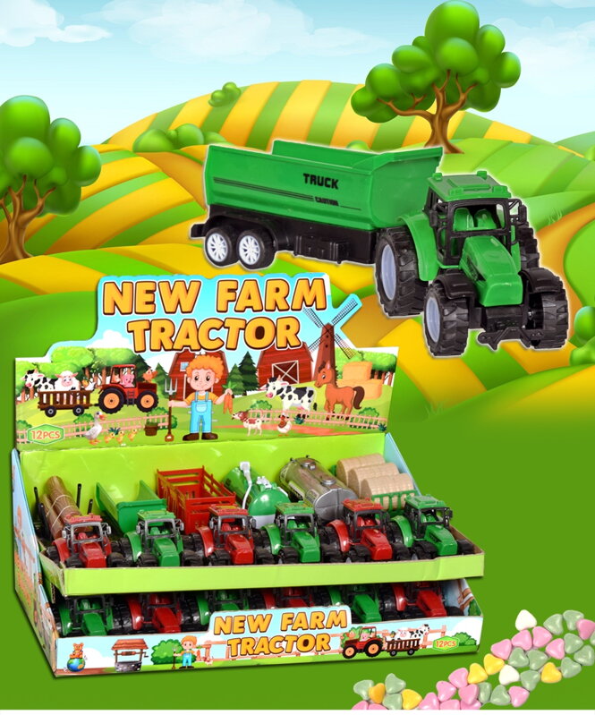 FARM TRACTOR 10g hračka+cukríky (balenie:12ks 1ks=1,39eur) FARM TRACTOR 10g hračka+cukríky (balenie:12ks 1ks=1,39eur)