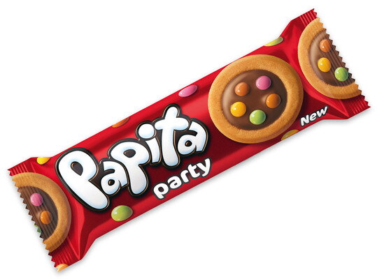PAPITA PARTY 63g mléčné sušenky s lentilkama PAPITA PARTY 63g mléčné sušenky s lentilkama